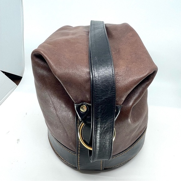 Marino Orlando Leather Brown With Black Trim Shoulder Sling Bag Adjustable Strap - Picture 2 of 8